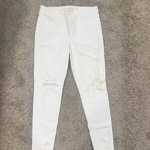 American Eagle Outfitters Women's Distressed White Skinny Jeans